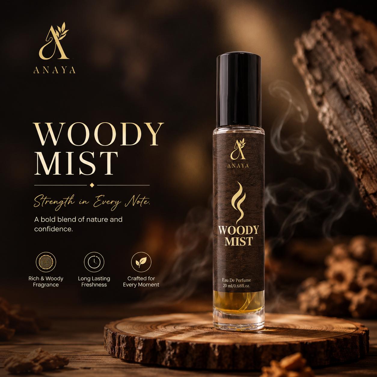 Woody Mist Eau De Parfum for Men | Long Lasting Premium Woody Fragrance | 20ml